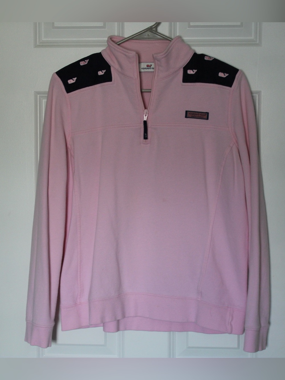 VINEYARD VINES Women's Quarter-Zip Pink Shep Shirt